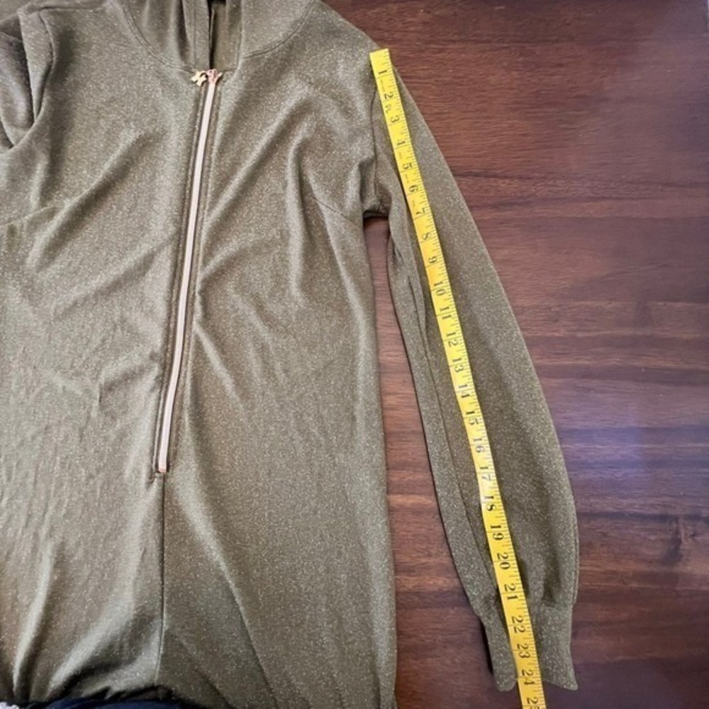 Savage X Fenty Womens Metallic Hooded Jumpsuit Olive Green Shimmer One Piece M - Picture 12 of 15